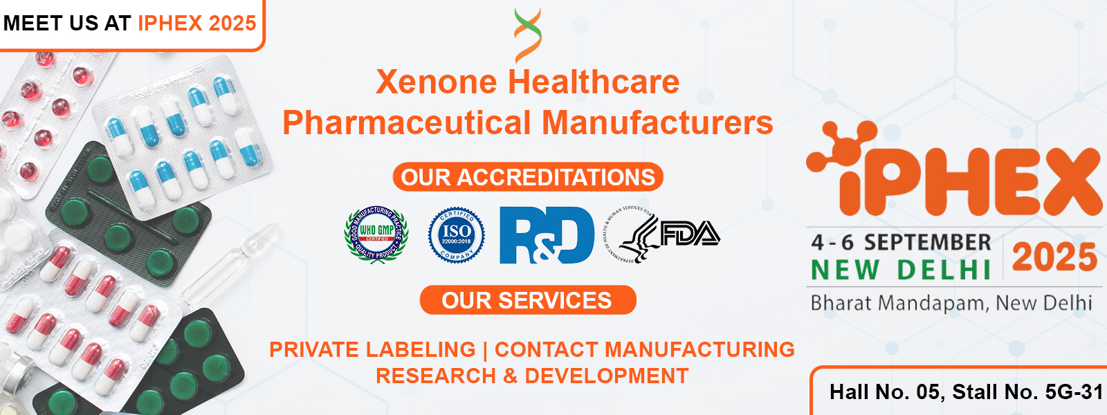 Xenone Healthcare at IPHEX 2025 Banner